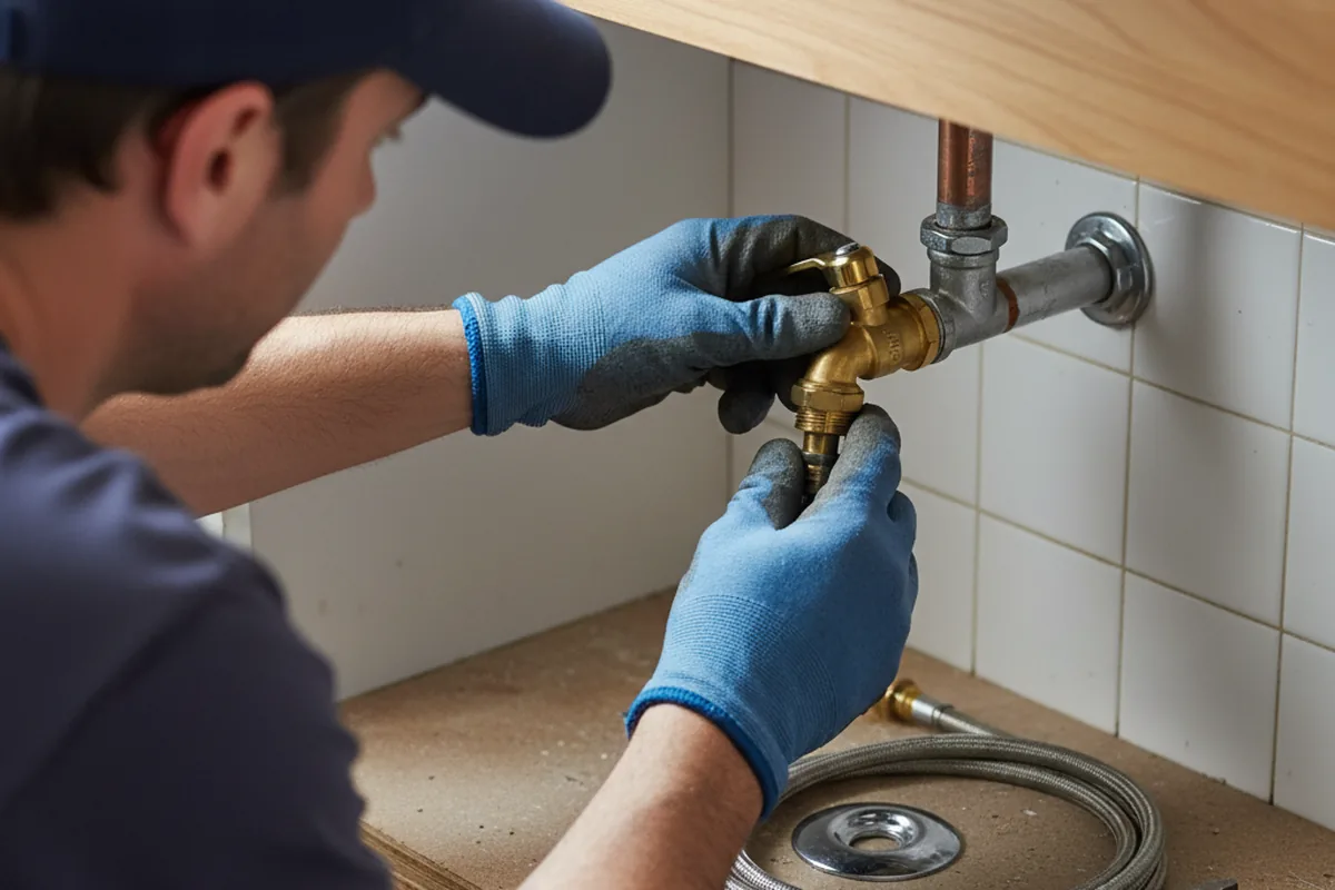 Shutoff valve and fitting work during Emergency Plumbing in Crystal City